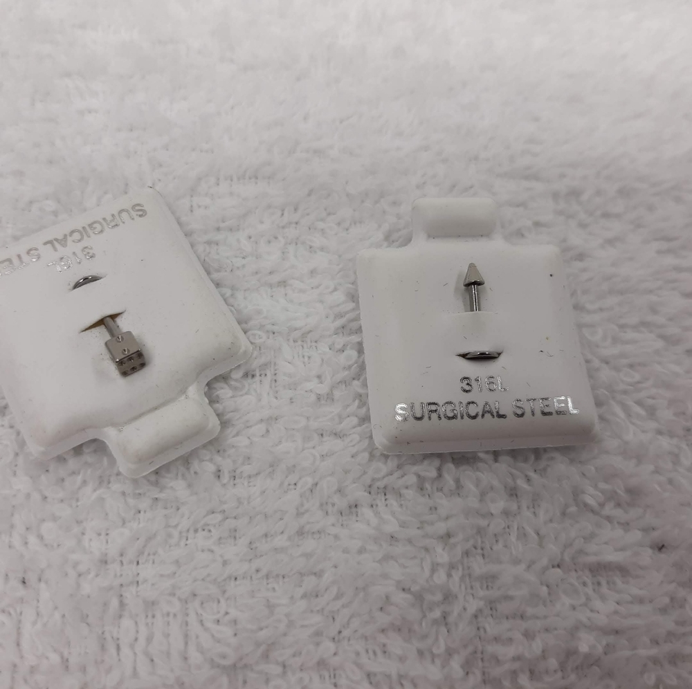 New 2 Stud lot - 316L Nose Bone Ring Stainless